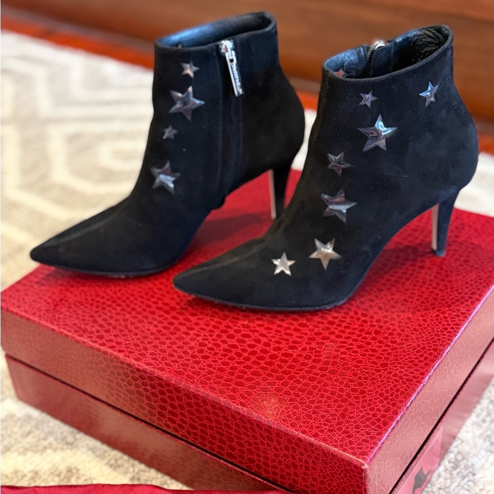 Tamara Mellon Astrid Black Suede Ankle Boots - Picture 6 of 8